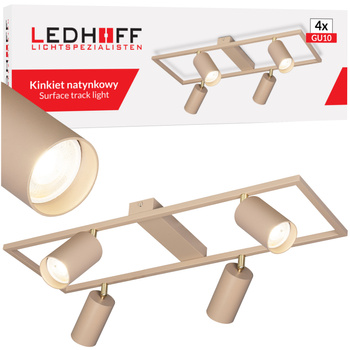 Lampa sufitowa Kinkiet poczwórny prostokąt GU10 beżowy kaszmirowy LUMIO
