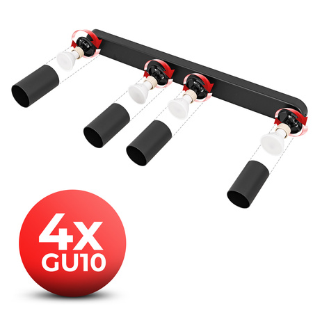 Kinkiet sufitowy poczwórny Spot GU10 czarny