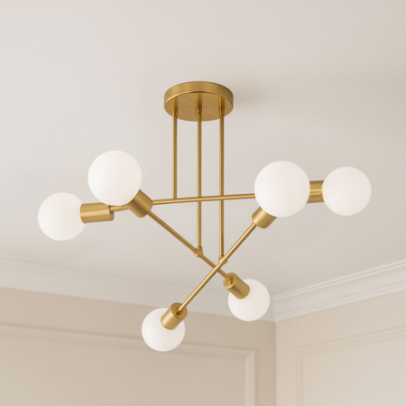 Lampa sufitowa złota metalowa E27 ozdobna 6-punktowa Trinity