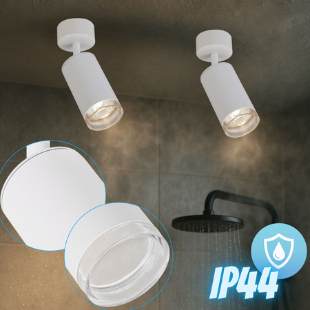 Kinkiet sufitowy pojedynczy SPOT GU10 biały wodoodporny