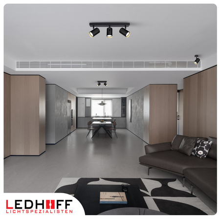 Lampa sufitowa Kinkiet potrójny GU10 czarny LINEA