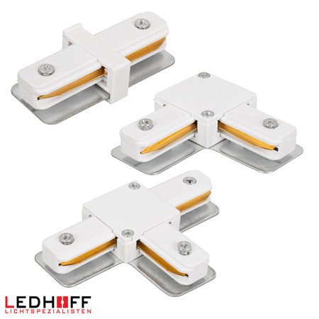 Łącznik trójnik typu "T" do szyn oświetleniowych LED biały szynoprzewodu listwy