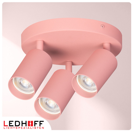 Lampa sufitowa do pokoju dziecka Kinkiet potrójny GU10 różowy LUMIO