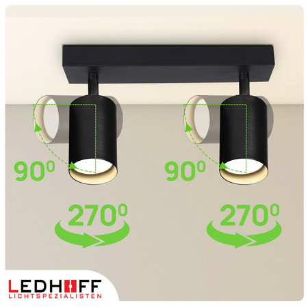 Lampa sufitowa Kinkiet podwójny GU10 czarny LINEA