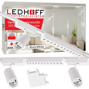 Oświetlenie szynowe magnetyczne ZESTAW 2x listwa 1m + 5x lampa LED BIAŁA