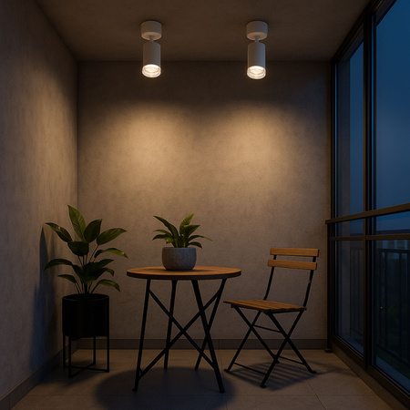 Kinkiet sufitowy pojedynczy SPOT GU10 biały wodoodporny