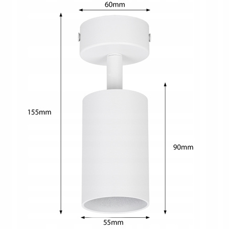 Kinkiet sufitowy pojedynczy Spot GU10 biały