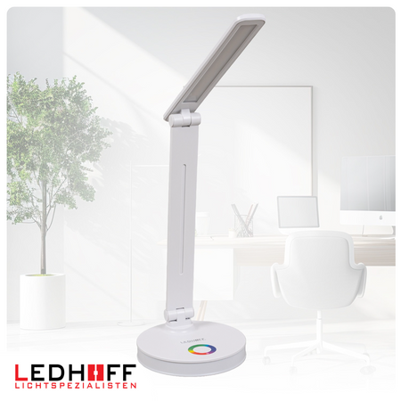 Lampka biurkowa LED do gamingu biała 5W + światło RGB