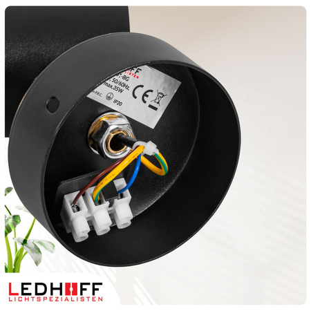 Lampa sufitowa wisząca na kablu Tuba LED GU10 czarna złota