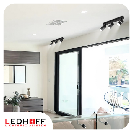 Kinkiet sufitowy Lampa potrójna SPOT GU10 czarna srebrna