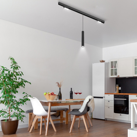 ZESTAW M20 4x Ruchoma lampa liniowa LED 6W 11cm czarna 3 BARWY ŚWIATŁA + szyna magnetyczna 1m