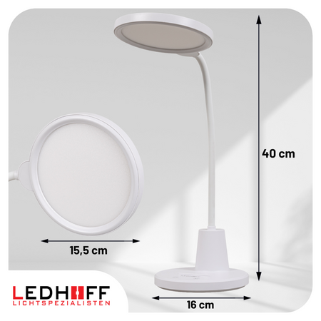 Lampka biurkowa LED biała 10W 3 barwy światła