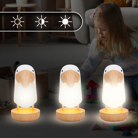 Lampka nocna LED dla dzieci Bezprzewodowa TUKAN ciepłe światło