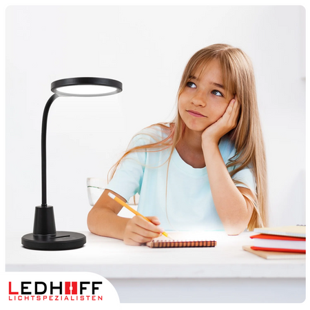 Lampka biurkowa LED czarna 10W 3 barwy światła