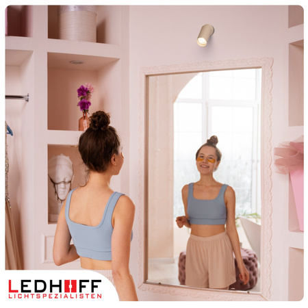 Lampa sufitowa Kinkiet pojedynczy GU10 beżowy kaszmirowy LUMIO