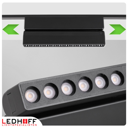 Lampa LED reflektor do szyny magnetycznej 12W punktowa CZARNA 4000K oprawa regulowana