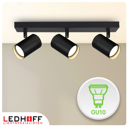 Lampa sufitowa Kinkiet potrójny GU10 czarny LINEA
