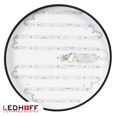 Plafon sufitowy LED czarny 50cm - wysoka wydajność świetlna 100lm/W