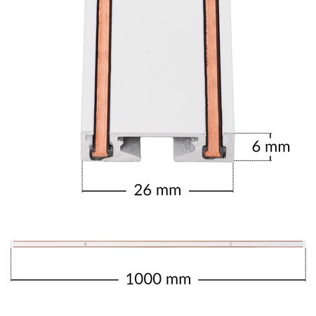Szyna oświetleniowa LED szynoprzewód magnetyczny 1m BIAŁA 100cm listwa