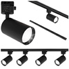 Oświetlenie szynowe czarne 4x lampa GU10 + szyna 1m