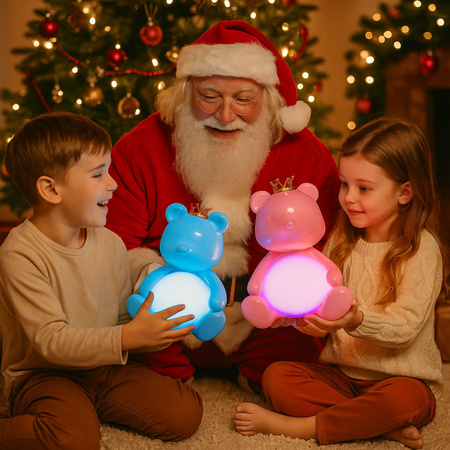 Lampka nocna LED dla dzieci MIŚ wielokolorowe światło RGB