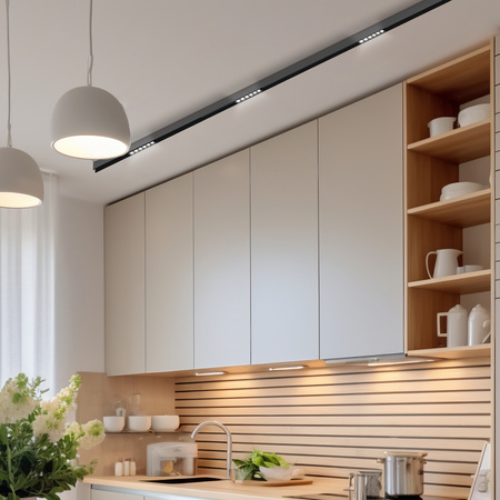 Lampa soczewkowa punktowa LED do szyny magnetycznej M20 6W 11cm czarna 3 BARWY ŚWIATŁA