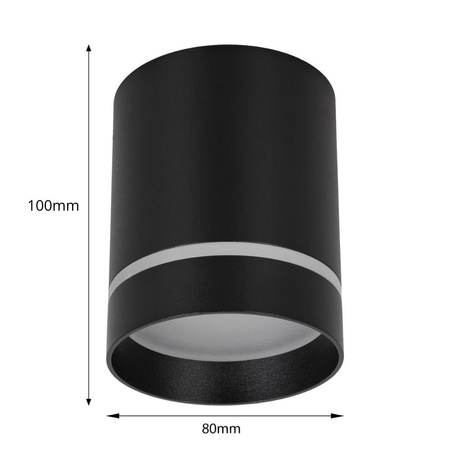 Oprawa sufitowa natynkowa Tuba GU10 okrągła czarna