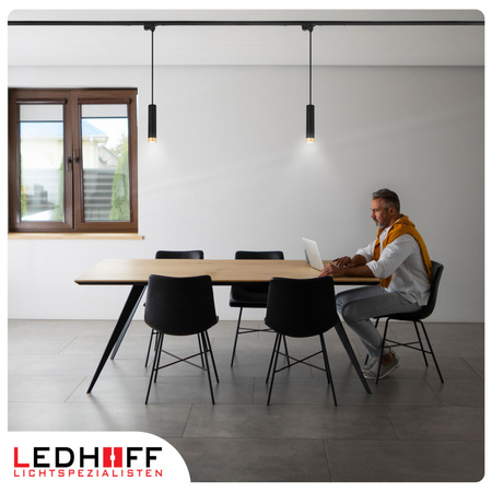 Oświetlenie szynowe czarny złoty 4x lampa wisząca 150cm GU10 szyna 2m