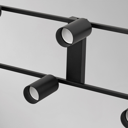 Kinkiet sufitowy Lampa 6x GU10 SPOT czarny duży prostokąt QUADRO