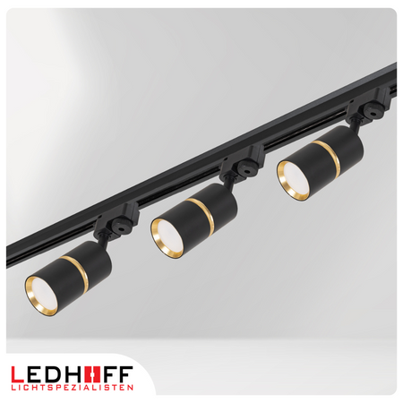 Oświetlenie szynowe czarny złoty 4x lampa GU10 szyna 1m