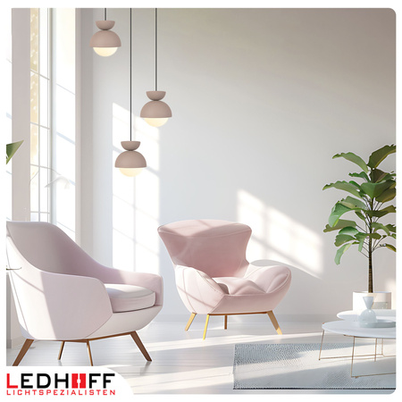 Lampa wisząca beżowa biały szklany klosz nad stół NOWOCZESNA