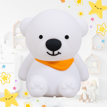 Lampka nocna LED dla dzieci MIŚ wielokolorowe światło RGB miękki silikon