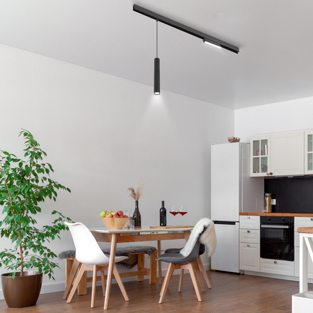 ZESTAW M20 2x Ruchoma lampa liniowa LED 12W 22cm czarna 3 BARWY ŚWIATŁA + szyna magnetyczna 1m