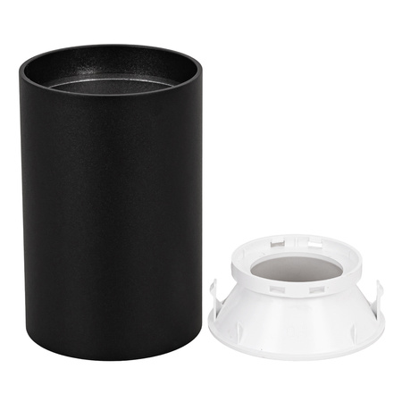 Oprawa sufitowa natynkowa Tuba GU10 okrągła czarno-biała