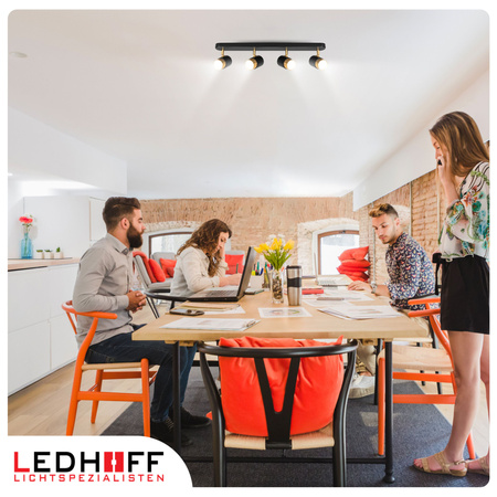 Kinkiet sufitowy poczwórny SPOT GU10 czarny złoty