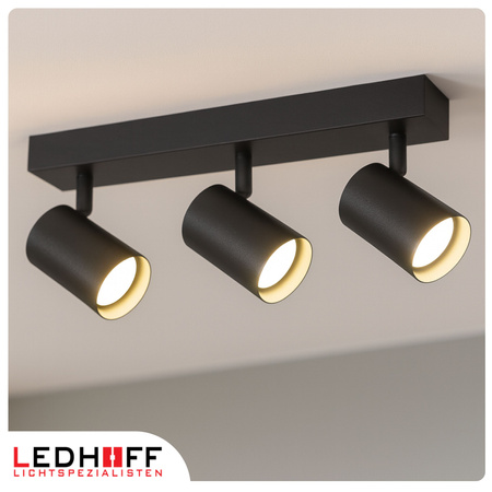 Lampa sufitowa Kinkiet potrójny GU10 czarny LINEA