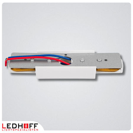 Łącznik prosty z zasilaniem do szyn oświetleniowych LED biały