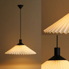 Lampa wisząca plisowana czarno-biała E27 Nowoczesna oprawa nad stół lub wyspę