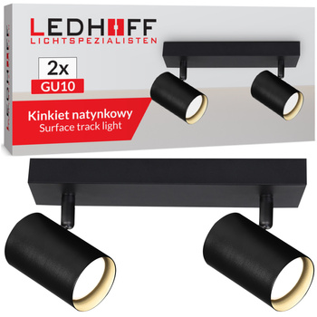 Lampa sufitowa Kinkiet podwójny GU10 czarny LINEA