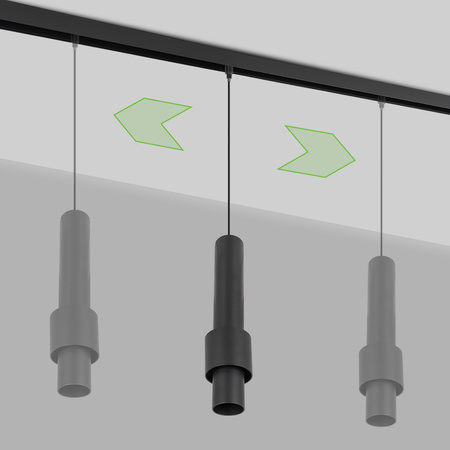 Lampa wisząca sufitowa LED do szyny magnetycznej M20 12W czarna 3 BARWY ŚWIATŁA + kabel