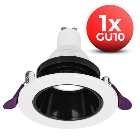 3x Oprawa halogenowa sufitowa podtynkowa GU10 biało-czarna RUCHOMA