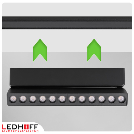 Oświetlenie szynowe magnetyczne ZESTAW listwa 1m + 2x lampa LED CZARNA