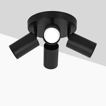 Kinkiet sufitowy okrągły poczwórny Spot GU10 czarny