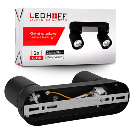 Kinkiet sufitowy podwójny Spot GU10 czarny