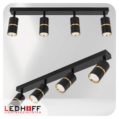 Kinkiet sufitowy Lampa poczwórna SPOT GU10 czarna złota