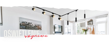 Oświetlenie szynowe czarno-złote 4x lampa GU10 + szyna 2m