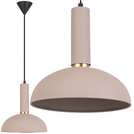 Lampa wisząca beżowa złota E27 nad stół NOWOCZESNA