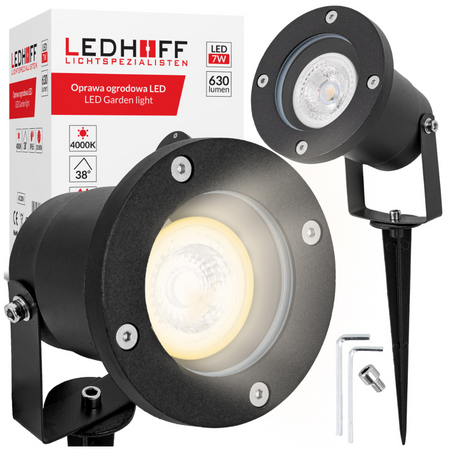 Lampa ogrodowa LED stojąca słupek wbijany + żarówka 7W