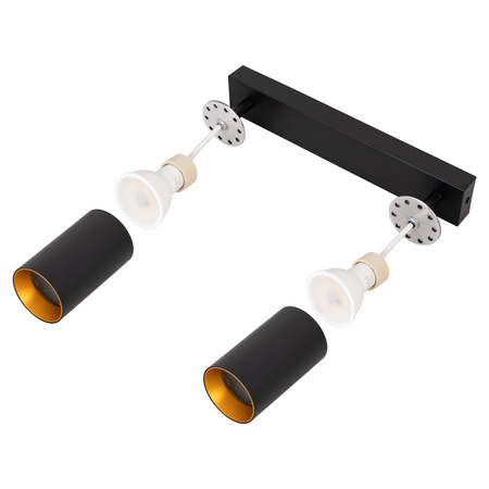 Lampa sufitowa Kinkiet natynkowy LED 2x GU10 czarno-złoty SPOT