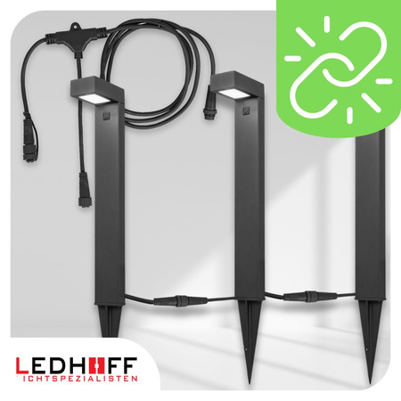 3x Lampa ogrodowa LED stojąca słupek wbijany SMART RGB